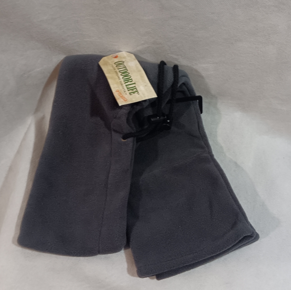 Outdoor Life NWT Mens Gray Balacava 4-in-1 Fleece Winter Adjustable Warm